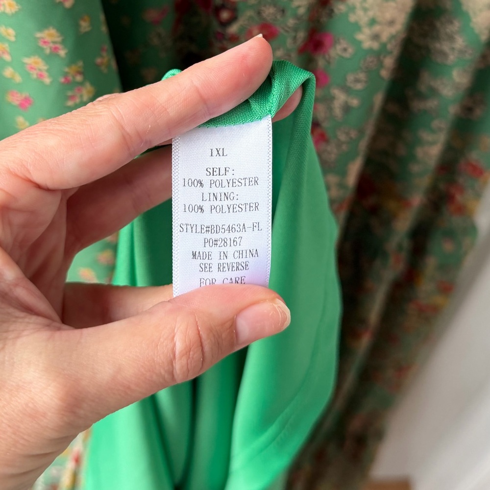 NWT Baltic Born Bowman Deep V Maxi Dress | Green Multi Size 1XL - Picture 7 of 7